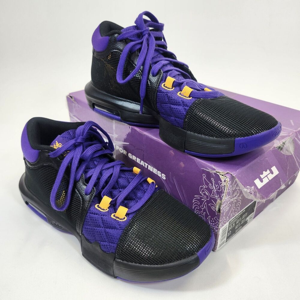 Nike LeBron Witness 8 Lakers Men 10.5 Black Purple Gold Basketball FB2239-001